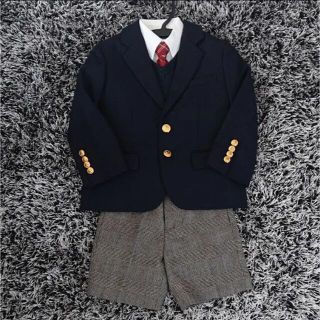 極美品 POLO キッズ 男の子用 フォーマル 5点セット サイズ95A グレー