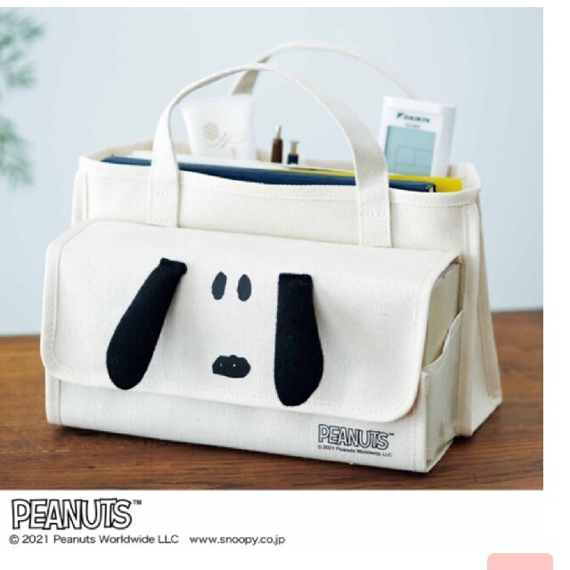 SNOOPY(スヌーピー)のspring付録スヌーピー収納ボックスバック エンタメ/ホビーの雑誌(その他)の商品写真