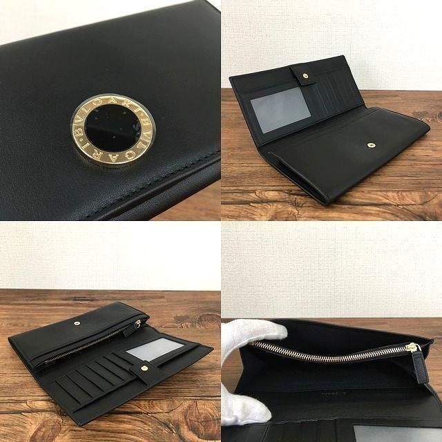 極美品 BVLGARI 長財布 ブラック レザー 31896 211