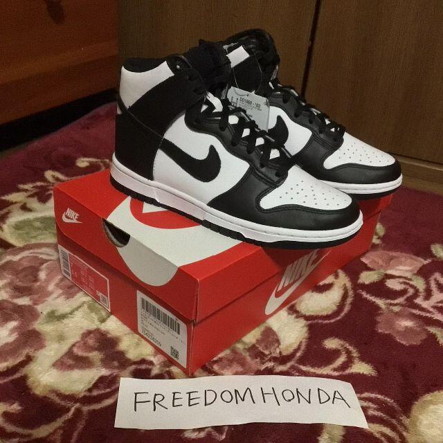 NIKE WMNS DUNK HIGH BLACK AND WHITE 24cm