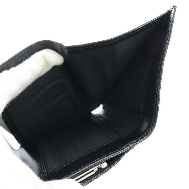 celine(セリーヌ)のセリーヌ CELINE 三つ折り 財布 がま口 レザー ロゴプレート ブラック レディースのファッション小物(財布)の商品写真