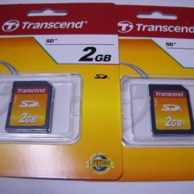 Transcend(トランセンド)の新品　Transcend　SDカード　2GB　2枚 スマホ/家電/カメラのPC/タブレット(PC周辺機器)の商品写真