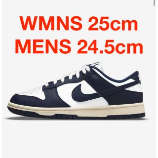 ナイキ(NIKE)のnike dunk low vintage navy 25 24.5 ダンク(スニーカー)