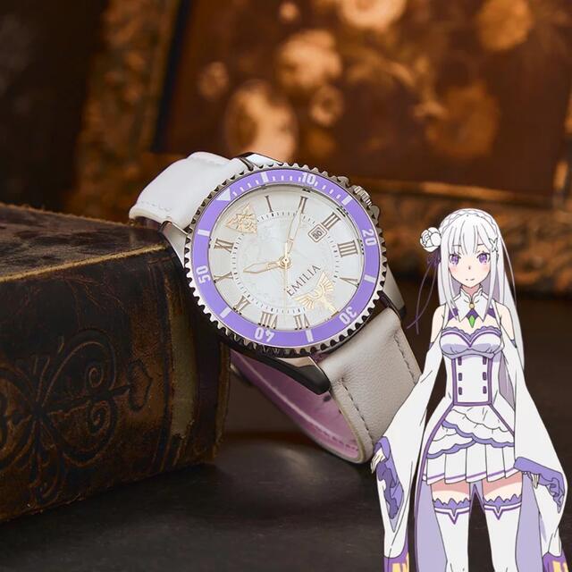 超熱 【正規品】 Re:ゼロ 日本未発売海外限定モデル　クロノグラフ 腕時計 エミリア 腕時計