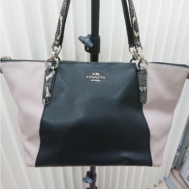 COACH - 【まさきち】コーチ　トートバッグ　カーフ　ブラック／パープル　F38308
