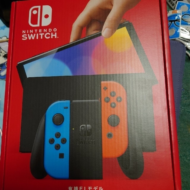 ゲームソフトゲーム機本体Nintendo Switch  (有機EL)　＋ガラスフィルムブルーライトカッ