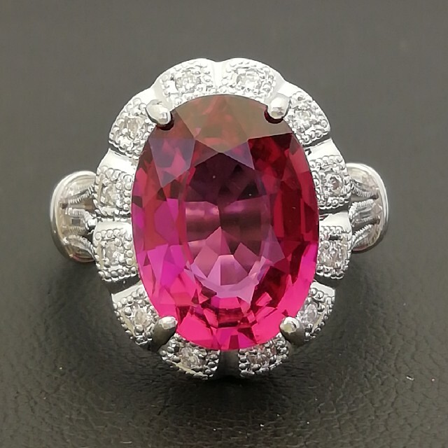 Pt900✨ピンクトルマリン4.88ct✨ダイヤ0.10ct✨石色綺麗宝石指輪 Pt900✨ピンクトルマリン4.88ct✨ダイヤ0.10ct✨石色綺麗宝石指輪
