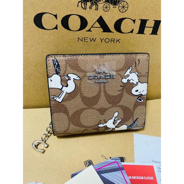 ファッション小物ラスト1点☆COACH 二つ折り財布 スヌーピーコラボ