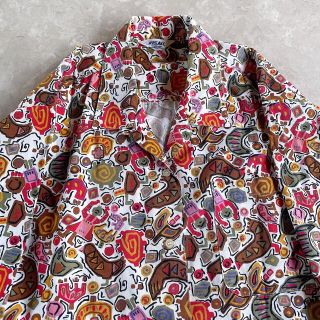 アートヴィンテージ(ART VINTAGE)のused レトロ ごちゃごちゃ 総柄 シャツ 古着 ヴィンテージ vintage(シャツ/ブラウス(長袖/七分))