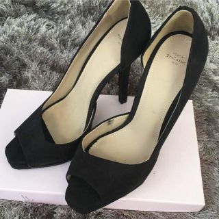 ザラ(ZARA)の【美品】ZARA ハイヒール♡オープントゥー 黒 サイズ38(ハイヒール/パンプス)