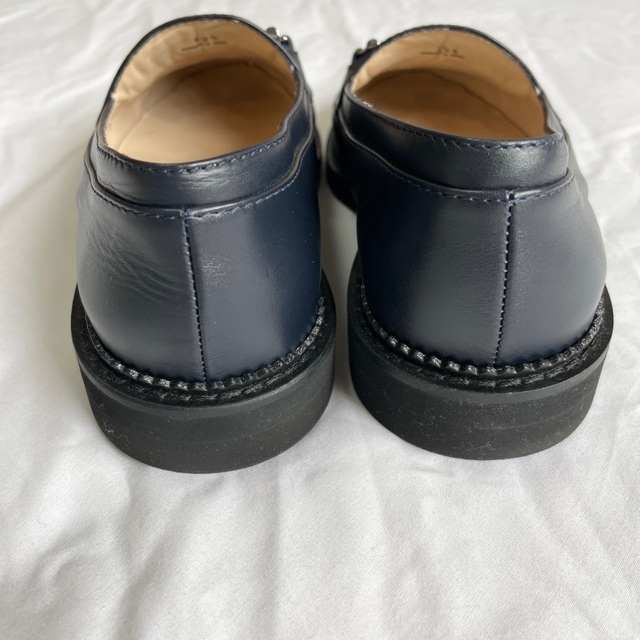 極美品 size38H トッズ レザーフリンジローファー ダブルT ネイビー