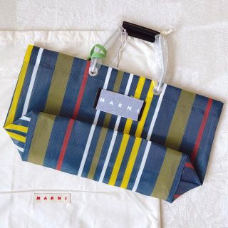 マルニ(Marni)の【新品/未使用】人気 マルニマーケット ストライプバッグ ミニ(トートバッグ)