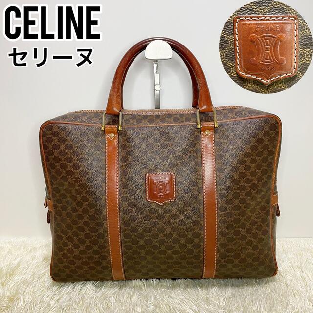 CELINE セリーヌ　ハンドバッグ　マカダム柄　手提げ　ブラウン　レザーWhiteshop