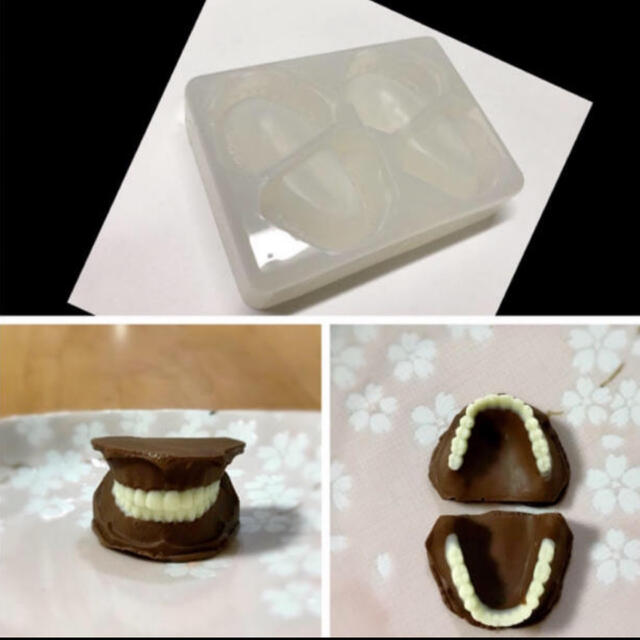 技工士製作❗️義歯チョコ 入れ歯 型 シリコンモールド 食品用の通販