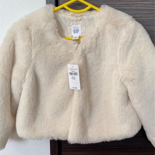 ベビーギャップ(babyGAP)のベビーギャップ　フェイクファーコート　ホワイト　95センチ(ジャケット/上着)