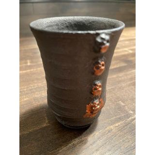 濱中史朗氏作　カップ　スカル銅箔(陶芸)