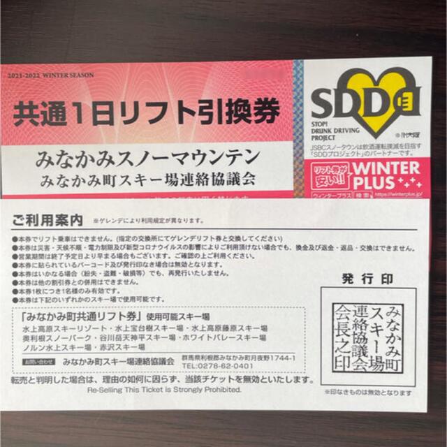 赤沢スキー場 リフト一日券引換券 二枚 - ウィンタースポーツ