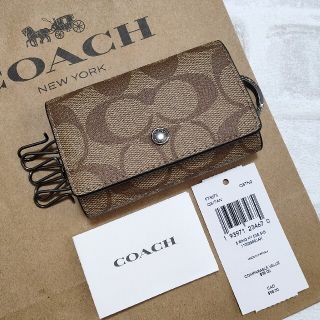 コーチ(COACH)の大人気!! COACH コーチ メンズ ファイブリング キーケース ブラウン(キーケース)