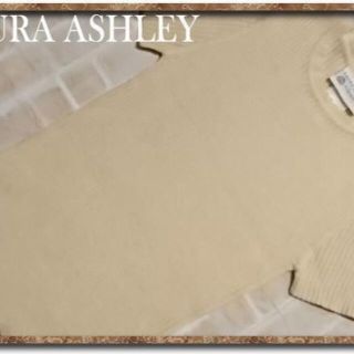 ローラアシュレイ(LAURA ASHLEY)のローラアシュレイ　ウールリブ半袖ニット　アイボリー(ニット/セーター)