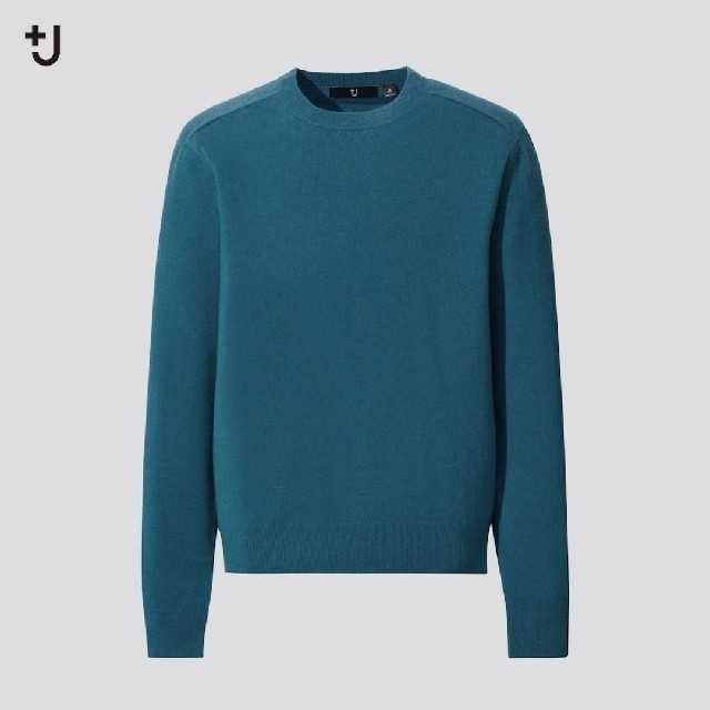 UNIQLO(ユニクロ)のUNIQLO ＋J カシミアブレンドクルーネックセーター ブルー L メンズのトップス(ニット/セーター)の商品写真