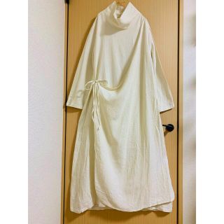 カワイイ(cawaii)の【maru様専用】コットンリネン♡ハイネックカシュクールロングワンピース(ロングワンピース/マキシワンピース)