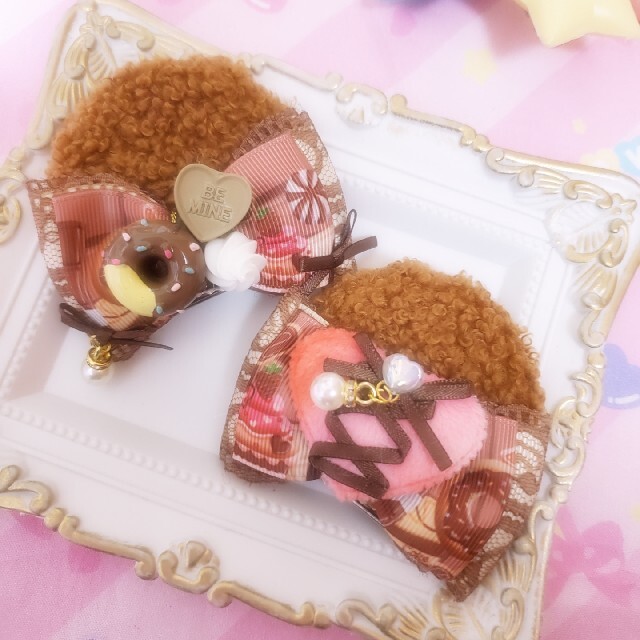 【ハンドメイド no.168】4つ穴ベビーボンネット顔まわりレースチョコレート