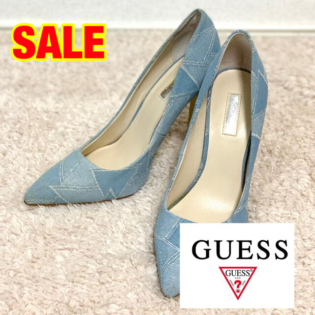 GUESS(ゲス)の【SALE】GUESS デニムパッチワーク  ピンヒール 24cm レディースの靴/シューズ(ハイヒール/パンプス)の商品写真