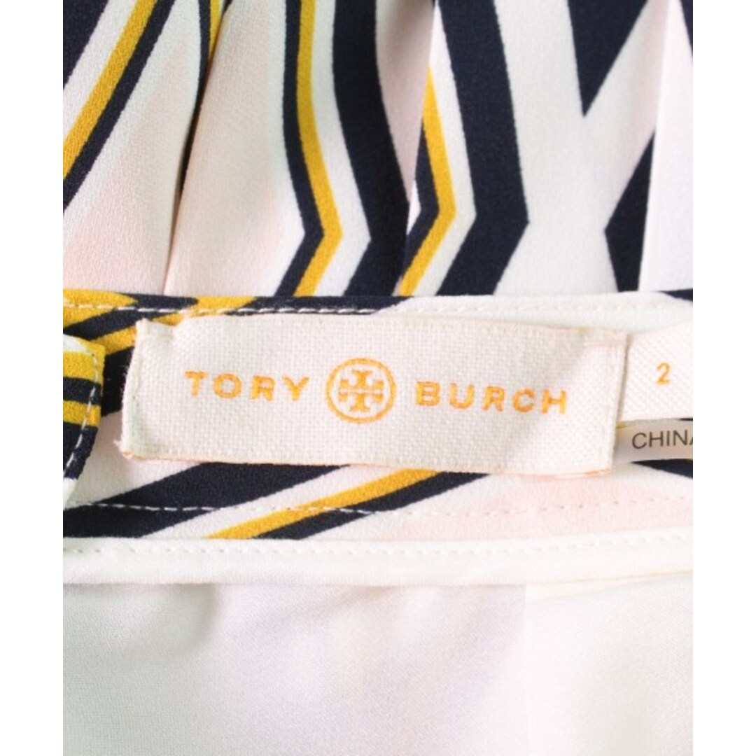 普通裏地TORY BURCH パンツ（その他） 2(M位) 白x黄x黒(総柄)