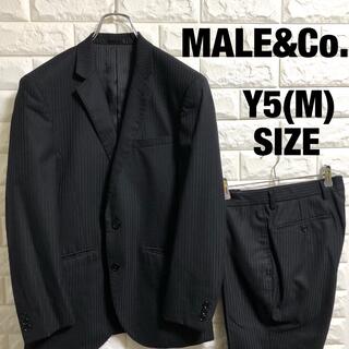 メイルアンドコー(MALE&Co.)のMALE&Co. セットアップ　スーツ　ブラック　ストライプ　Y5  Mサイズ(セットアップ)