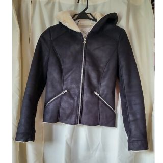 ザラ(ZARA)のZARA  レザー風裏ボアジャケット S(ライダースジャケット)