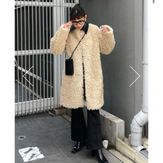 スライ(SLY)のTHROW by SLY WAVY BOA COAT(ロングコート)