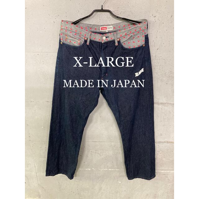 XLARGE(エクストララージ)の美品！X-LARGE 切り替えセルビッチデニム！日本製！ メンズのパンツ(デニム/ジーンズ)の商品写真