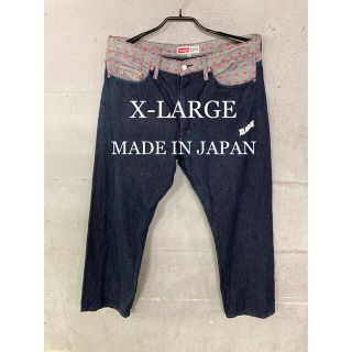 エクストララージ(XLARGE)の美品！X-LARGE 切り替えセルビッチデニム！日本製！(デニム/ジーンズ)