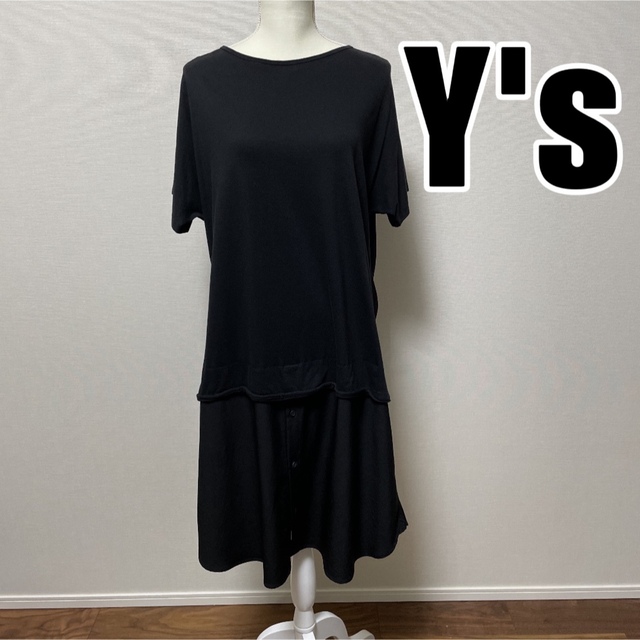 アキコアオ】 Y's 2017ss ドッキング アシンメトリーワンピース ワイズ