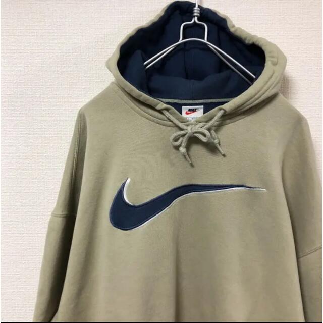 90's NIKE ナイキ 銀タグ USA製 デカロゴ スエットパーカー 激レア