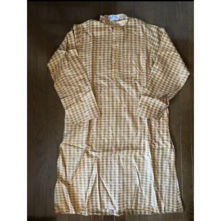 ニードルス(Needles)の80s khadi リネン　ノーカラーシャツワンピース(シャツ/ブラウス(長袖/七分))