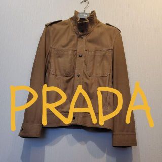 プラダ(PRADA)のPRADAレザージャケット　ヌバック　ライトブラウン　46(レザージャケット)