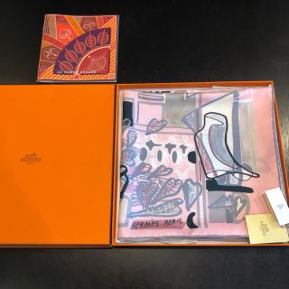 エルメス(Hermes)の【新品未使用　タグ付き】エルメス　カレ90 スカーフ　ツイリー　ピンク(バンダナ/スカーフ)