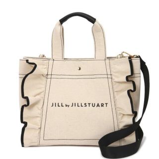 ジルバイジルスチュアート(JILL by JILLSTUART)のフリルキャンバストートホワイト　大きいサイズ(トートバッグ)