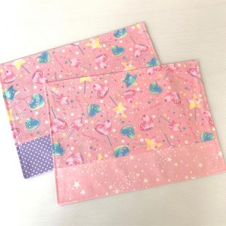 ロリポップ柄　ハンドメイドランチョンマット2枚組(外出用品)