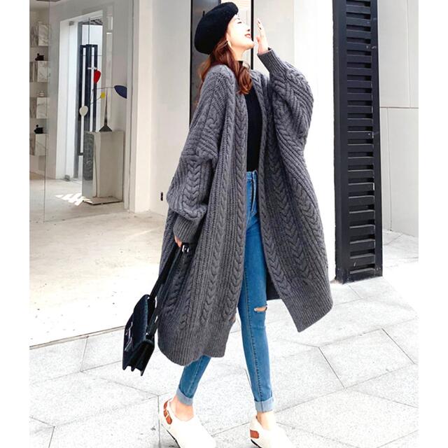 新品未使用】ニットロングカーディガン グレーの通販 by BOO's shop