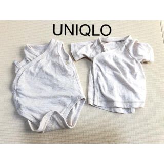 ユニクロ(UNIQLO)の美品　ユニクロ 肌着 メッシュボディスーツ60 2着セット(ロンパース)