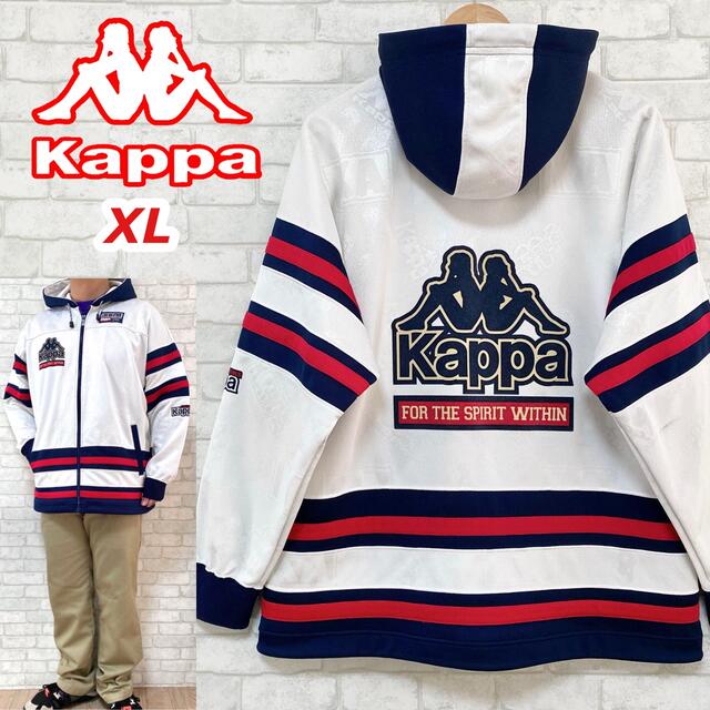 Kappa Kappa カッパ ビッグロゴ ジップアップフーディ トラックジャケットの通販 by MK-Vintage |カッパならラクマ 『オーバーサイズ』 kissmark キスマーク ジャージ フロントロゴ L