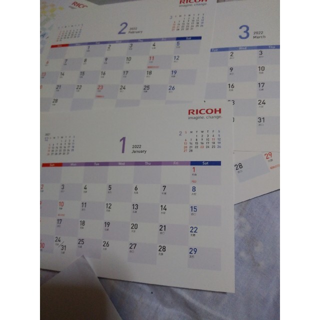 RICOH(リコー)のRICOH リコー　卓上カレンダー3冊 インテリア/住まい/日用品の文房具(カレンダー/スケジュール)の商品写真