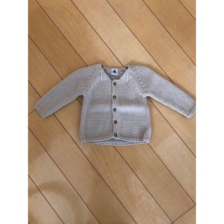 プチバトー(PETIT BATEAU)のプチバトー　ニットカーディガン　12m74cm(カーディガン/ボレロ)