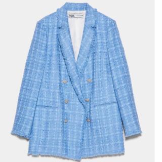 新品 ZARA ブレザー 定価14,990円 sizeM ライトブルー