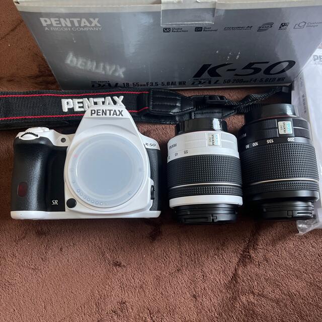 オンライン売り PENTAX K-50 Wズームキット WHITE