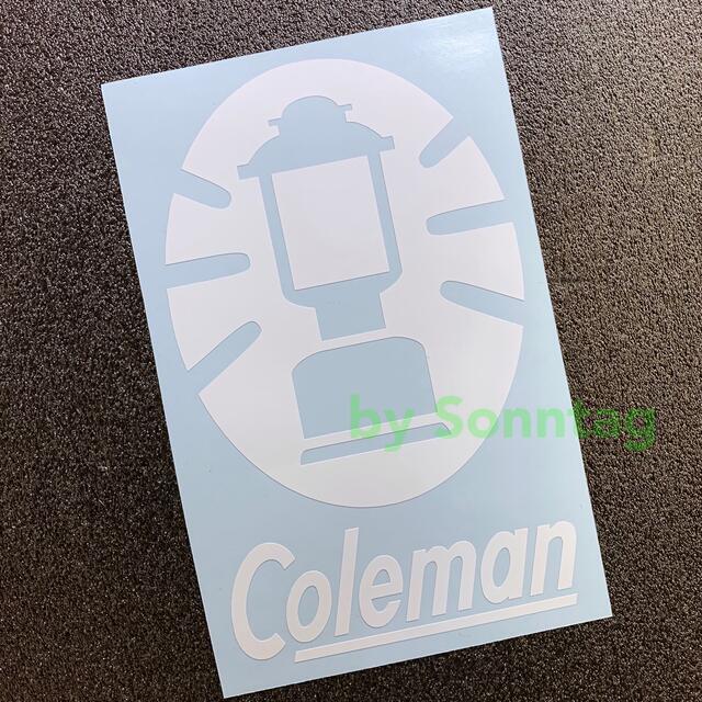 Coleman(コールマン)の COLEMAN ランタンロゴ 白 カッティングステッカー コールマン -10 自動車/バイクの自動車(車外アクセサリ)の商品写真