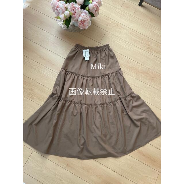 【新品】COCA Aラインフレア ティアードロングスカート L