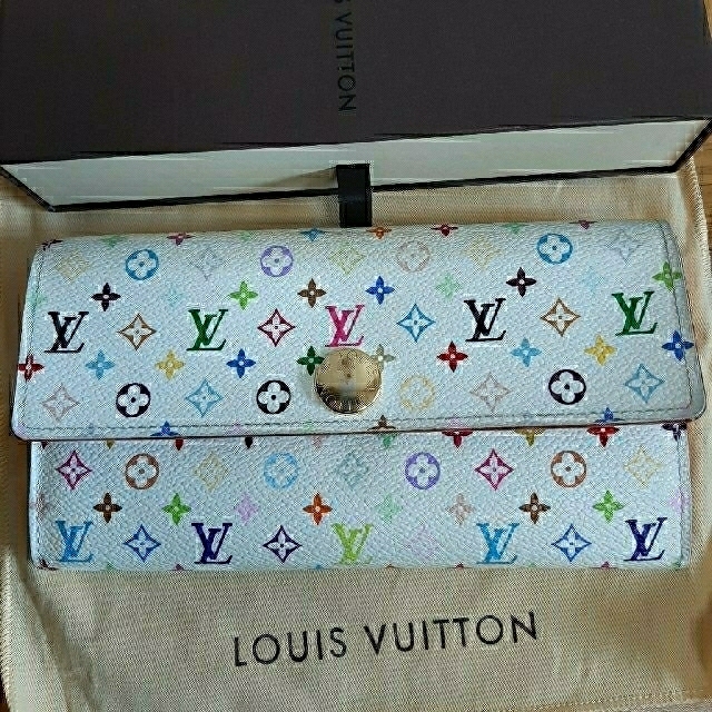 LOUIS VUITTON(ルイヴィトン)の☆mari様専用☆ルイヴィトン　長財布　マルチカラー　ピンク　箱と袋つき！ レディースのファッション小物(財布)の商品写真